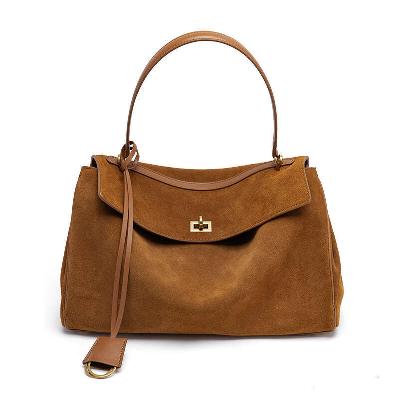 Autumn and Winter New Genuine Leather Women's High-end Light Luxury Matte Cowhide Tote Large Capacity Commuter Underarm Shoulder Bag