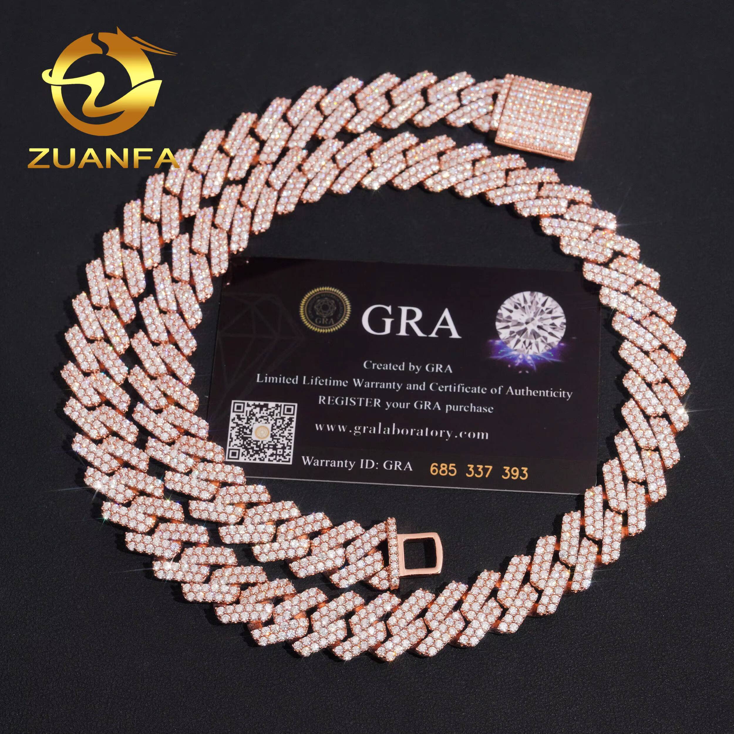 925 Silver Hip Hop Jewelry 15mm Moissanite Cuban Link Chain Iced Out Cuban Bracelet Chain Pass Diamond Tester