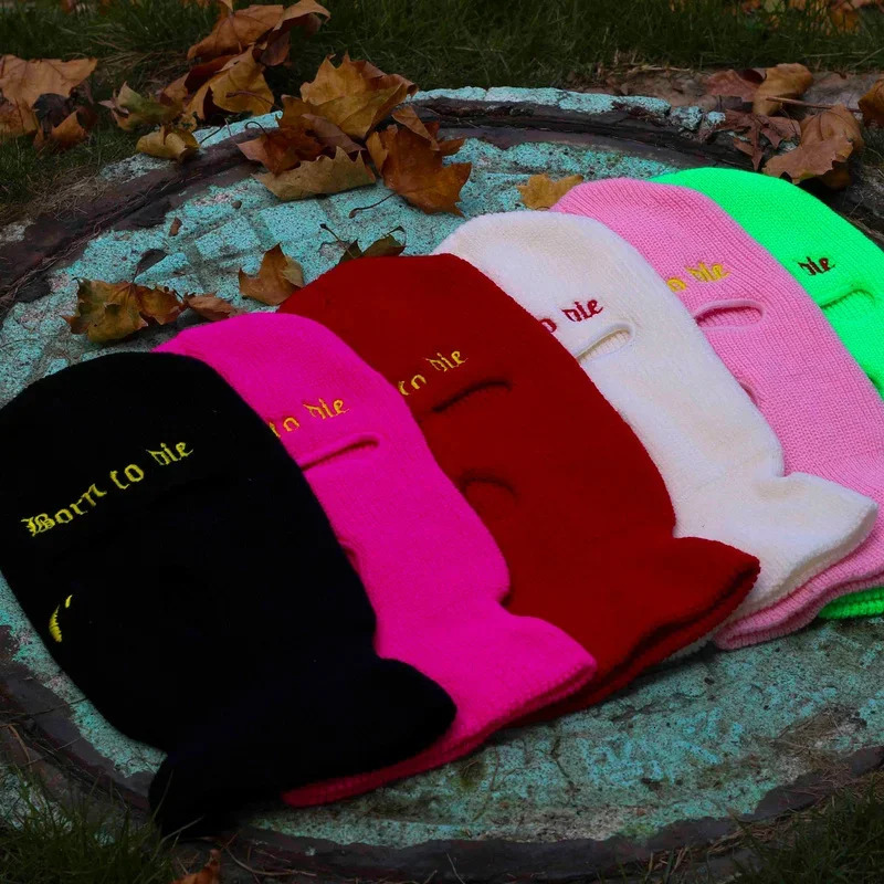 Embroidery Balaclava 3 Hole Full Face Mask Army Tactical Mask Ski Winter Hat Halloween Party Balaclava Cycling Hedging Cap 251014