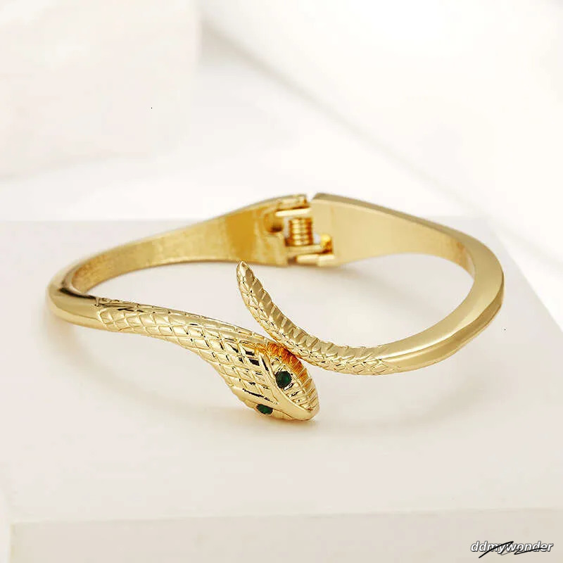 Gold-Plated Snake Bracelet - Fashionable Zinc Alloy Bangle For Women And Girls Ddmywonder
