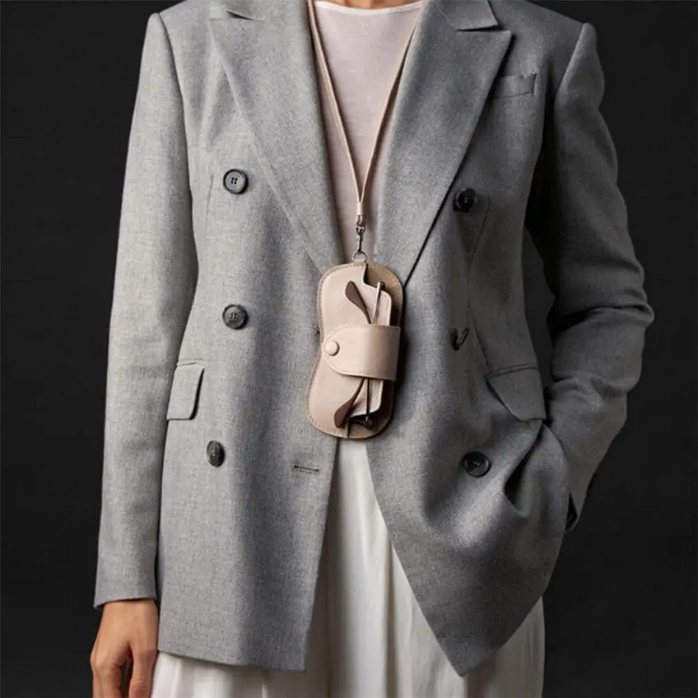 PU Leather Sunglasses Storage Bag Solid Color with Lanyard Hanging Sunglasses Porable Durable Sunglasses Pouch 251016