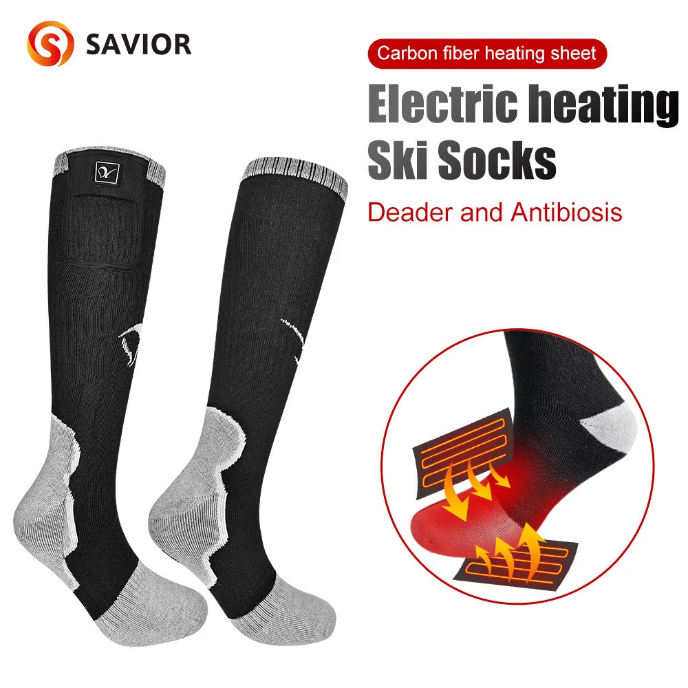 Savior Winter Heated Socks Rechargeable Heating Socks for 2200mah Heated Socks Warmth Outdoor Heated Boots Snowmobile Winter Ski 251009