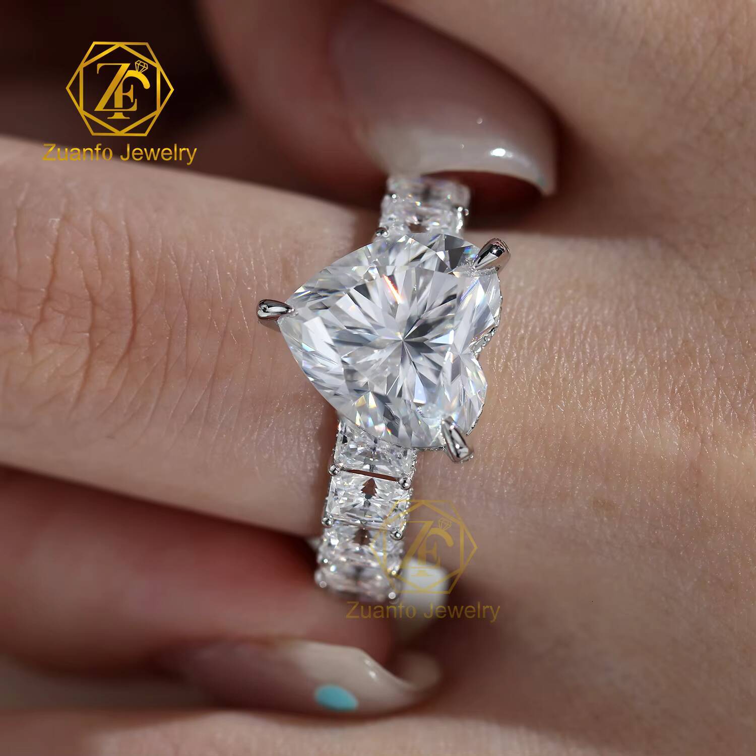 10k 14k 18k Gold Ring 1CT5CT Heart Shape Synthetic Moissanite Solitary Wedding Engagement Ring for Women GRA Certificate