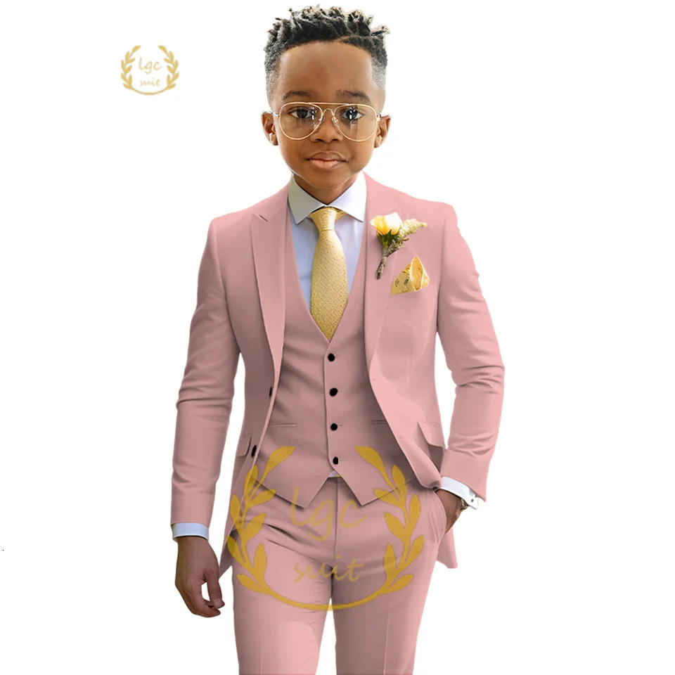Boys ivory wedding suit dress tuxedo 3piece suit suitable for 216 year old boys customized dinner ceremony tuxedo suit 251017