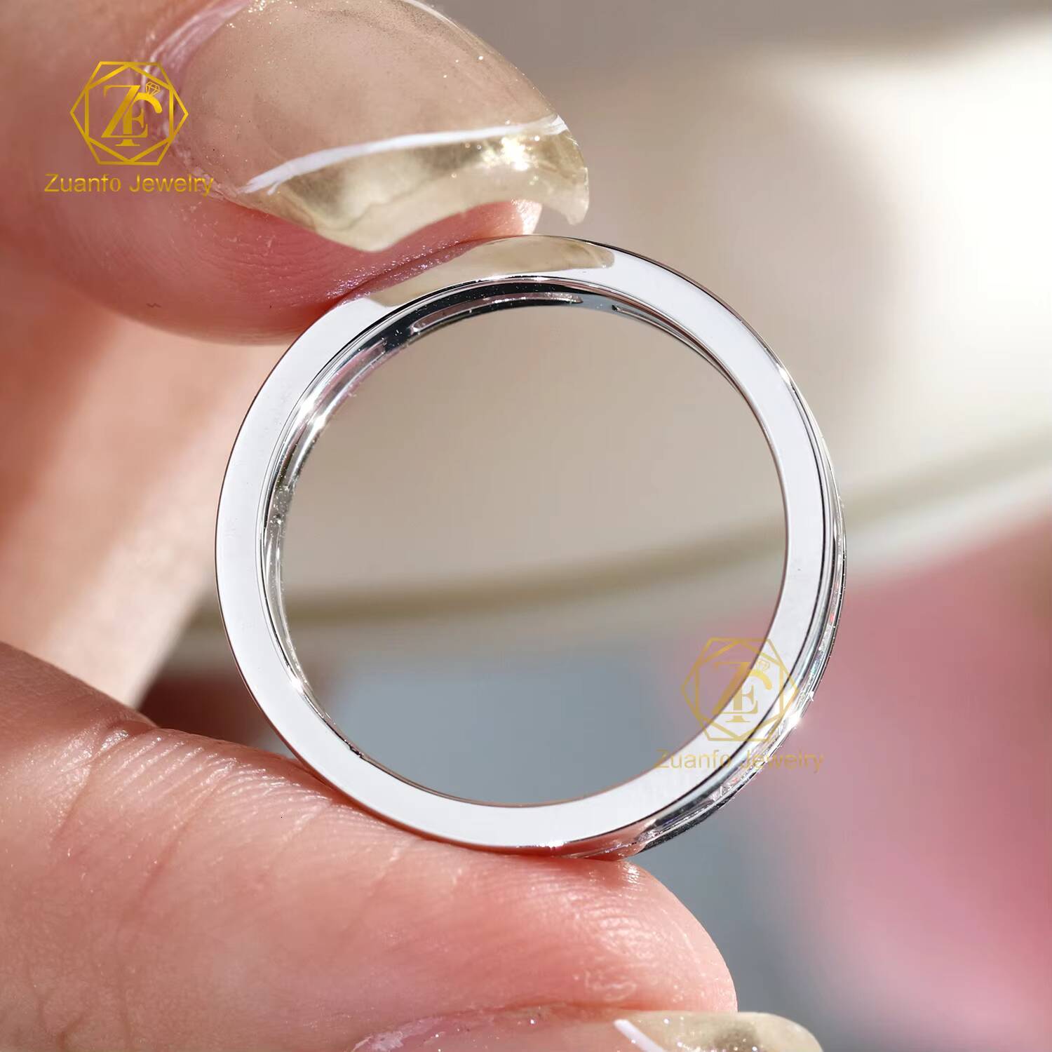 Silver 10k 14k 18k Gold Emerald Cut VVSVS DEF Color Eternity Diamond Fine Jewelry Enterity Wedding Ring for Men Women