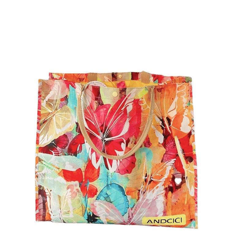 Oil Painting Foldable Large Capacity Eco-friendly Shopping Handbag Single Shoulder Women Waterproof Portable Beach Bag