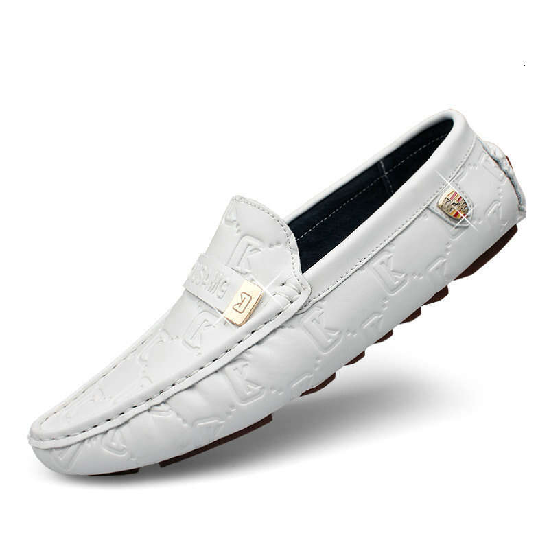 Live High-End Genuine Loafers Trendy Korean Style Casual Leather Men's Slip-On Soft Sole One-Piece Shoes luxury mens dress shoes