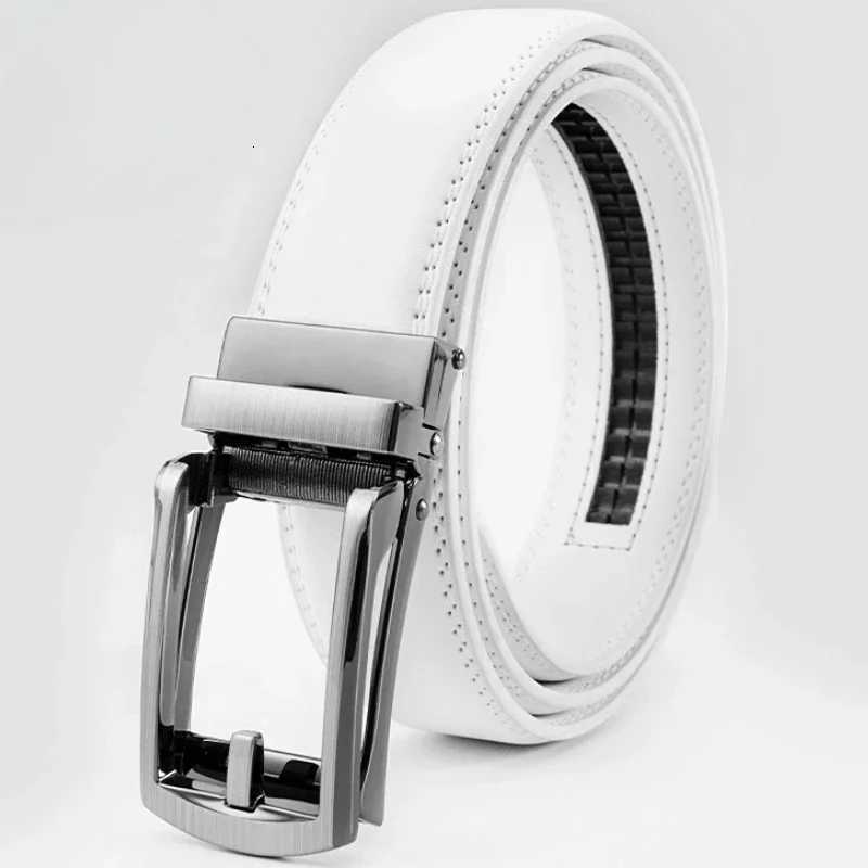 2025 Leather Mens Womens 35cm Click Belt with High Quality Alloy Automatic Buckle Unisex Classic Business Belts for Jeans W251018