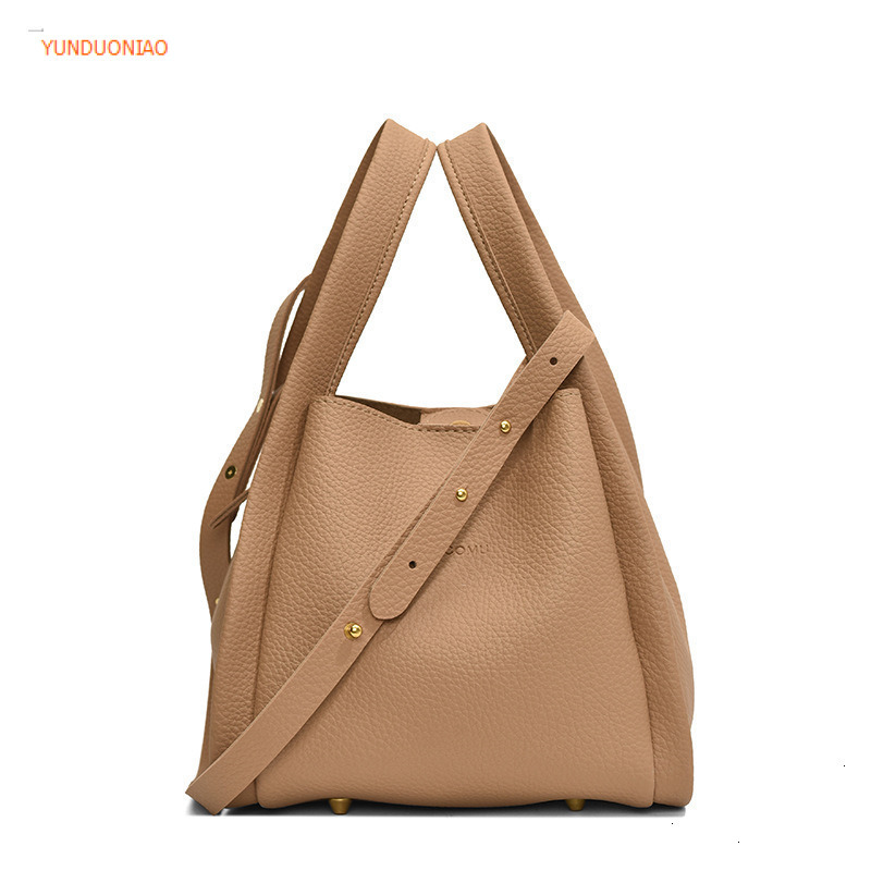 2025 Lychee patterned bucket bag women's shoulder bag luxury handbag new autumn and winter designer bag two-piece set women's crossbody bag