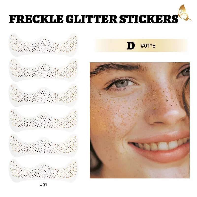 6pcsset Face Fake Freckles Tattoo Sticker Freckle Makeup Patch Waterproof Onetime Tattoo Stickers Lasting Face Natural Freckle 251015