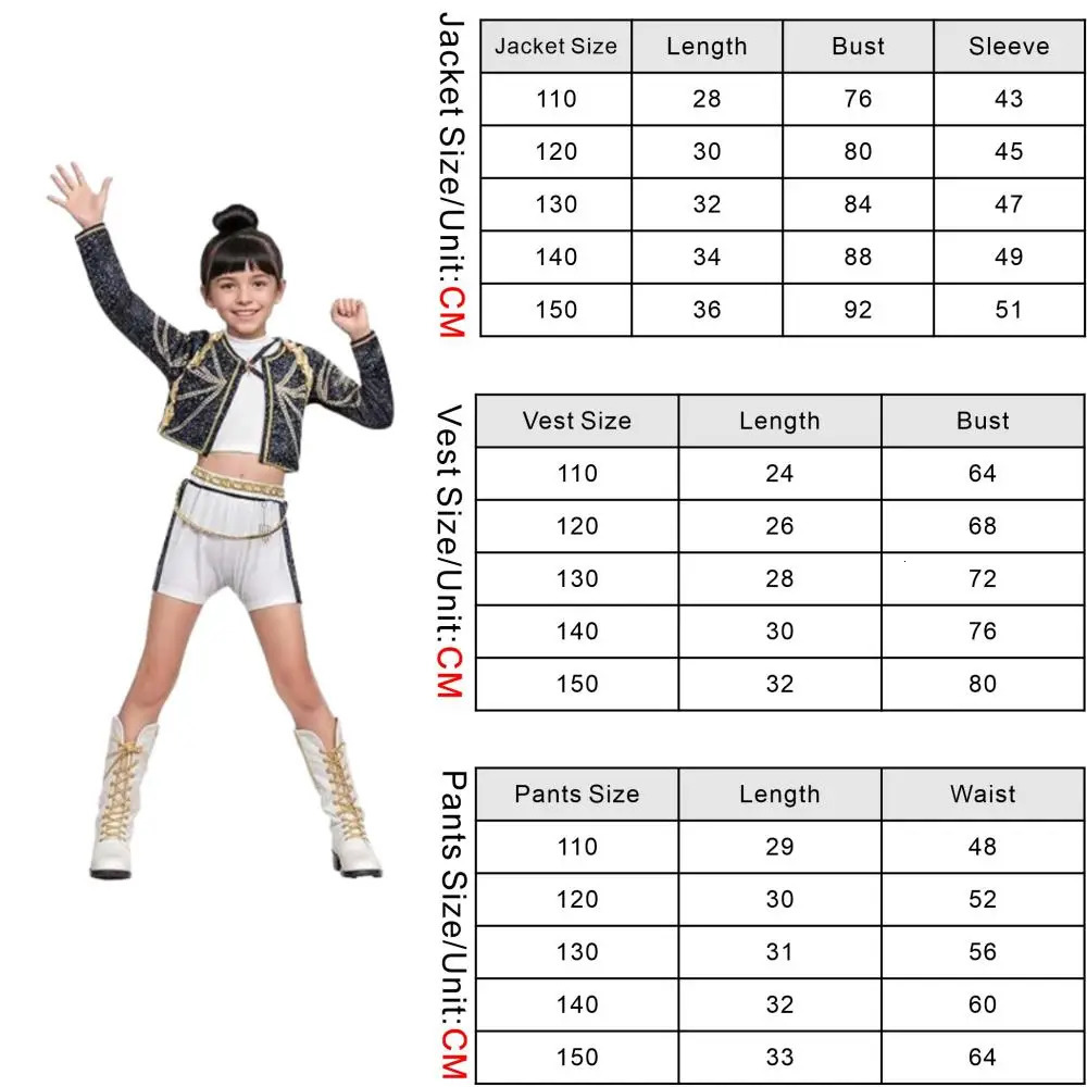 3PcsSet Children Girls Rumi Cosplay Costume Idol Star Kpop Group RolePlaying Clothes Anime Performance Costume Halloween Set 251017