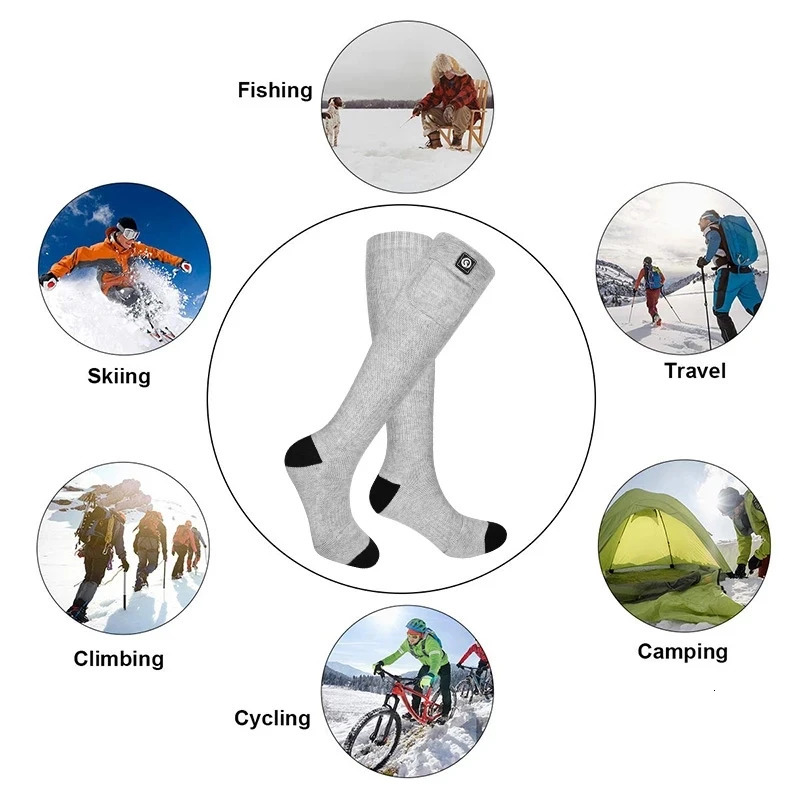Savior Rechargeable battery Heating Socks for Women Men Electric Heat Stocking Winter Sports Socks Nonslip Snowboard Heated Sock 251009