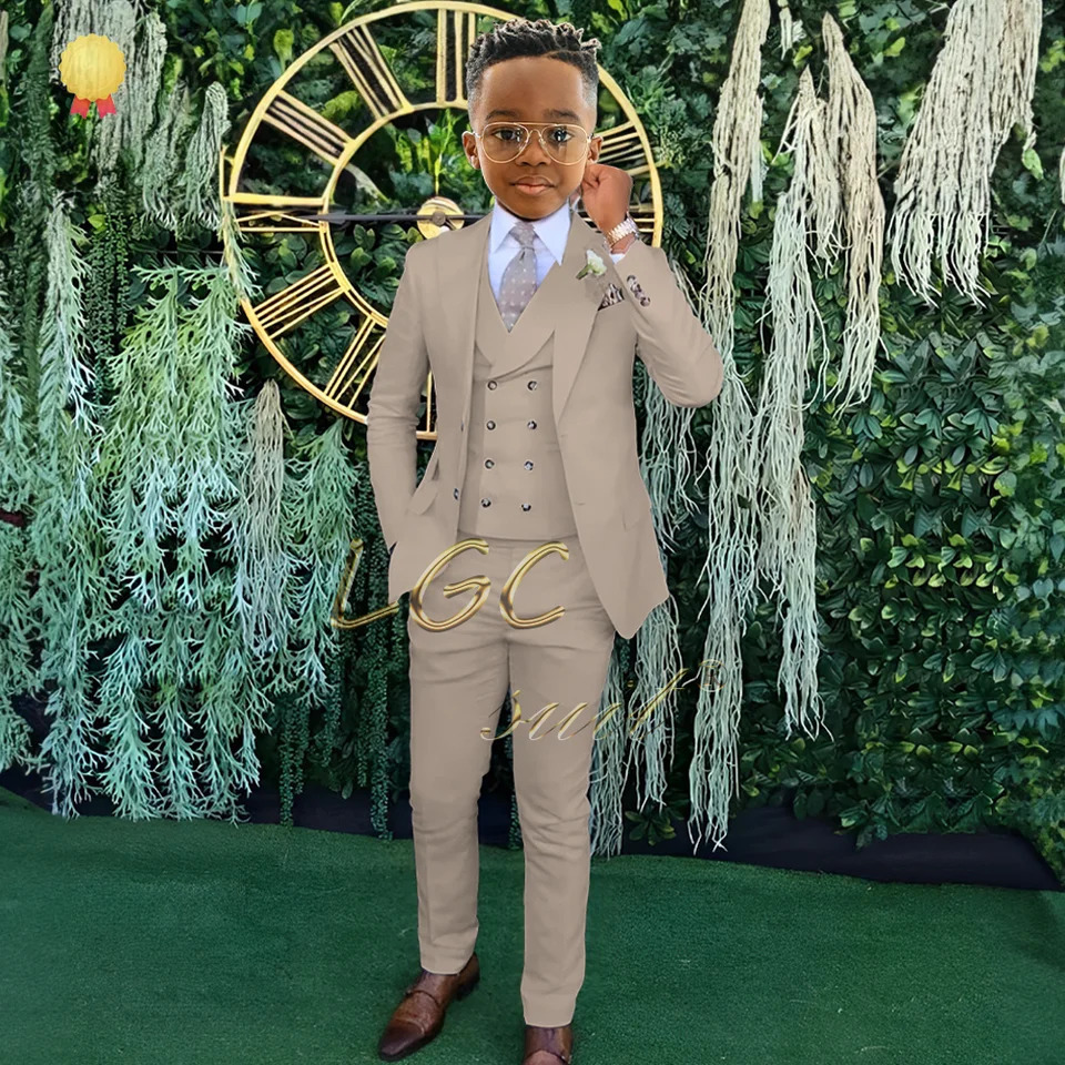Boys classic formal suit 3 piece suit jacket vest trousers 316 years old childrens wedding banquet custom dress 251017