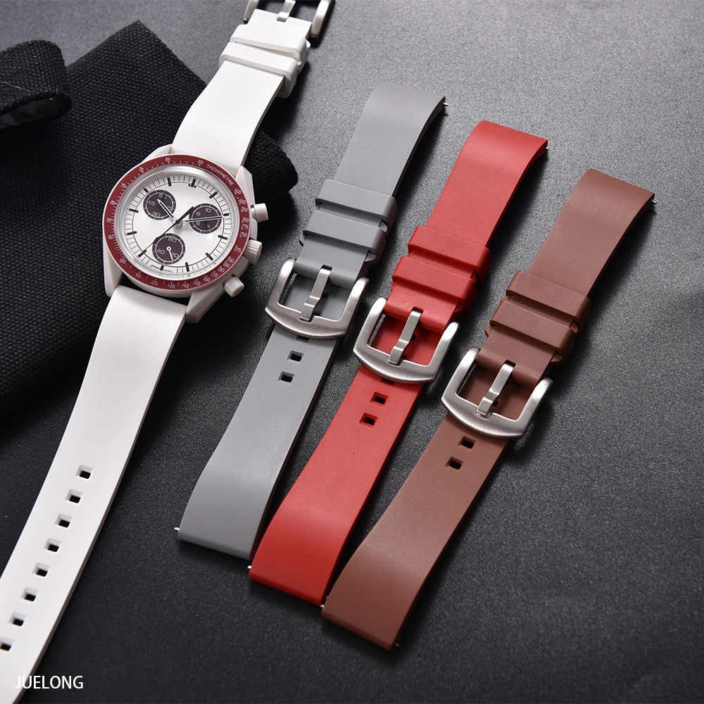 Classic FKM Fluorine Rubber Watch Strap Quick Release FKM Watchband 1819222324mm For Each Diving Watch Bands 251016