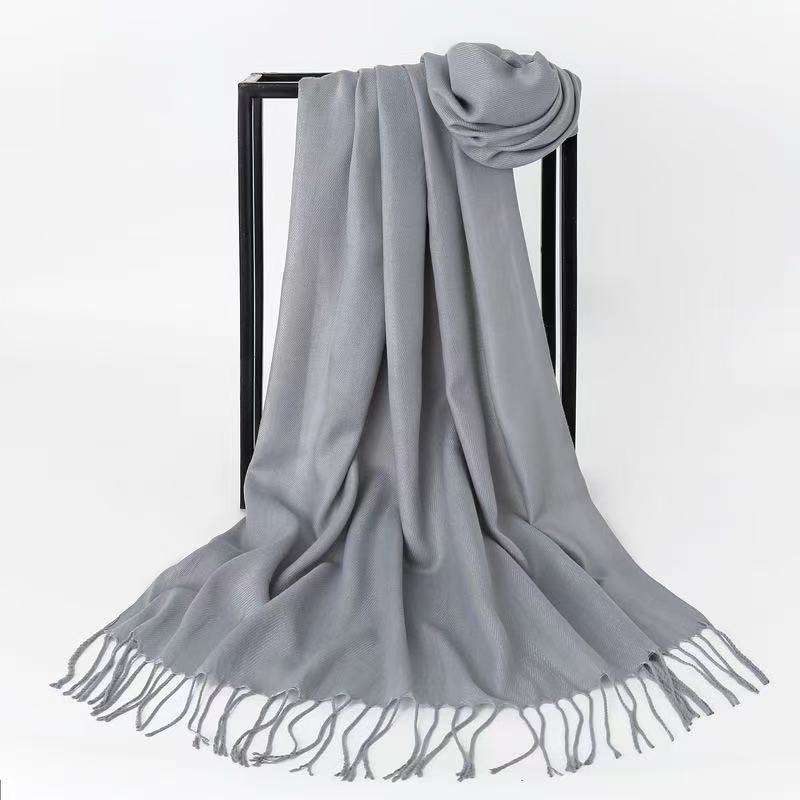 Y2087 cotton and linen Korean style solid color scarf for women in summer