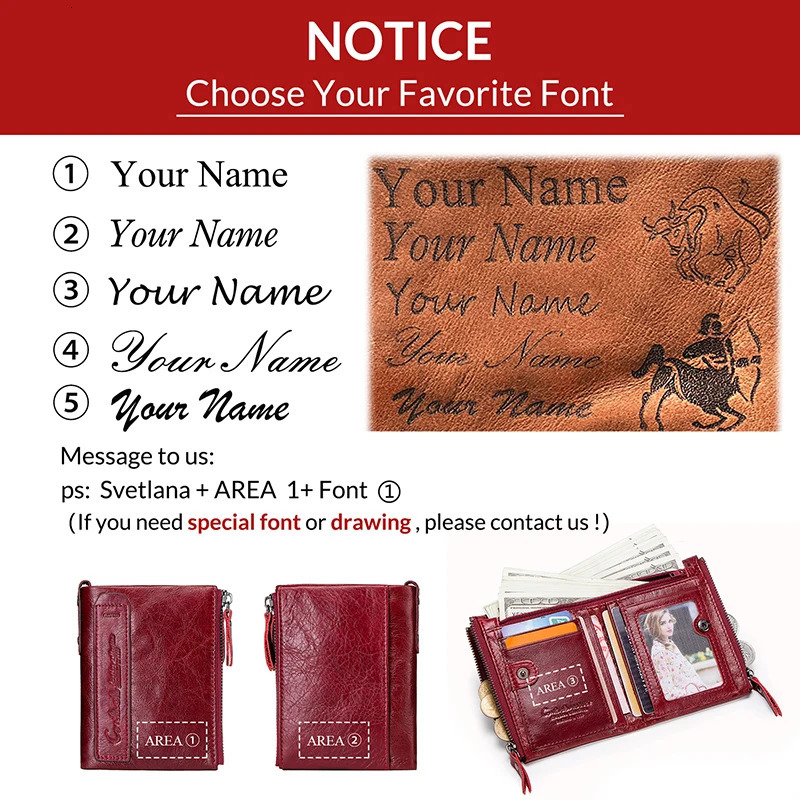 CONTACTS Genuine Leather Short Wallets for Women er Coin Purse Female Money Clip Card Holder Customize Men Wallets 251013