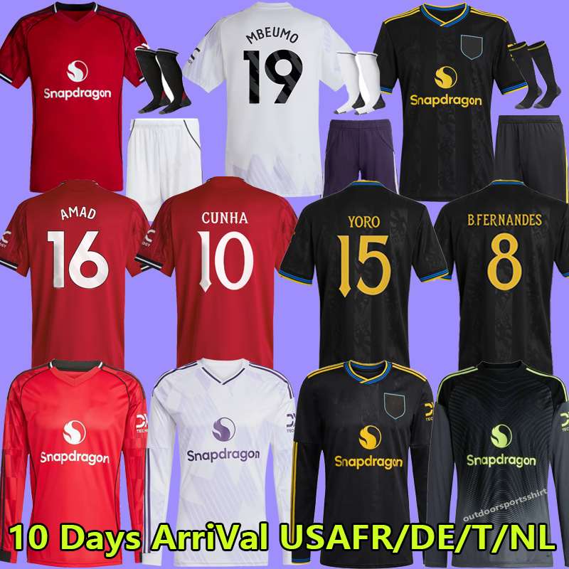 2025 2026 Soccer Jerseys BRUNO FErNANDES RASHFORD Football Shirt 25 26 Men Kid Kits MARTINEZ CASEMIRO ANTONY GARnACHO HOJLUND Stone ROSES MAINOO