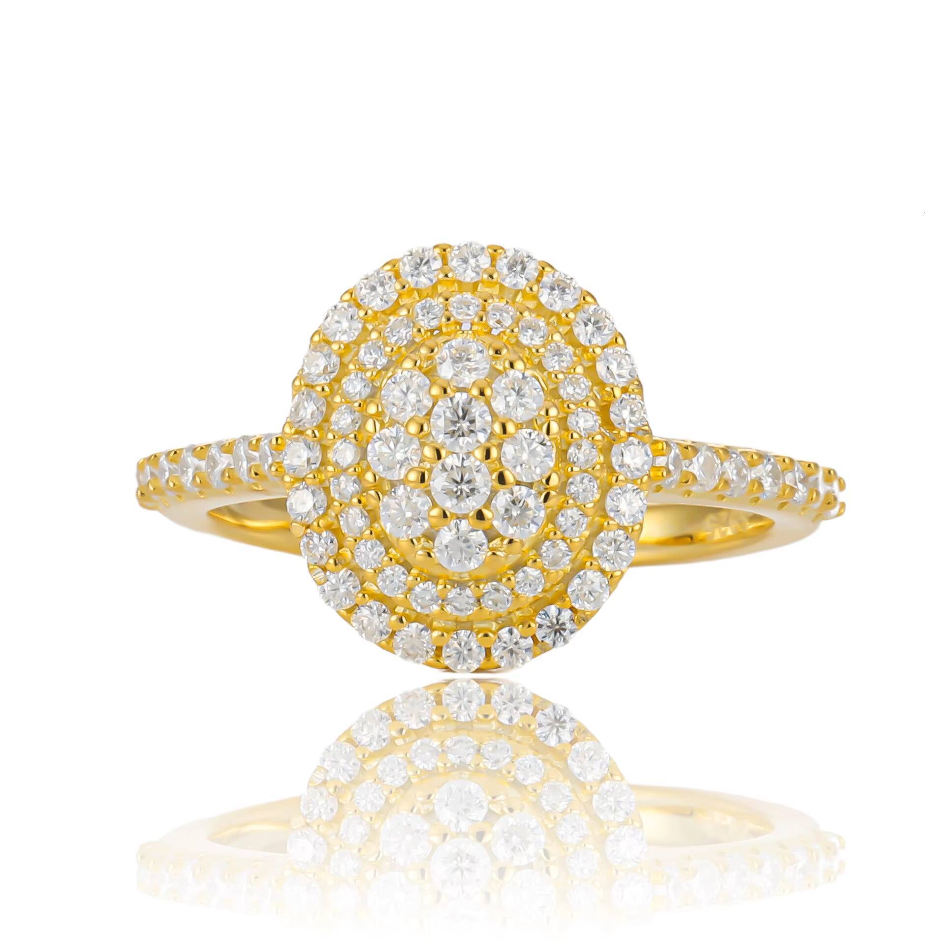 Luxury 14k18k Gold 925 Sterling Silver Engagement Wedding Ring Moissanite Diamond Womens Jewelry Promise Unisex for Party