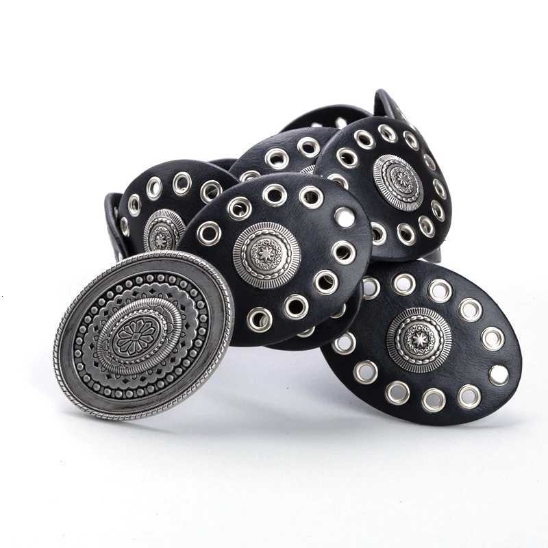 Cowgirl Cowboy Hollowed out oval PU eyeletPunk performance Ladies Belts Retro Waist Decorate accessory Girdle On Clothing Coa W251018