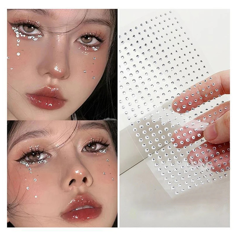 Diy Eyes Face Self Adhesive Makeup Temporary Tattoo Beauty Diamonds Jewels Stickers Festival Body Art Decor Nail Diamond 251015