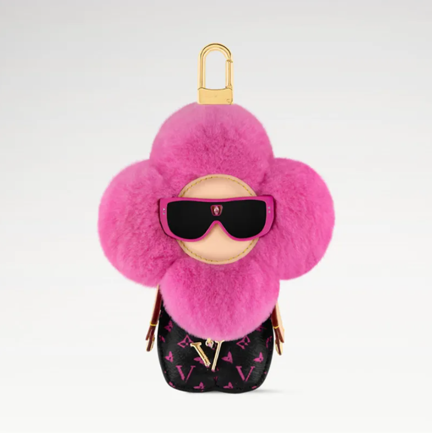 designer Luxury Keychains Pink Blue Furry Sunflower Keychain Bag Charms Pendant Accessories Sun flower Doll Car KeyRings Holiday Gifts