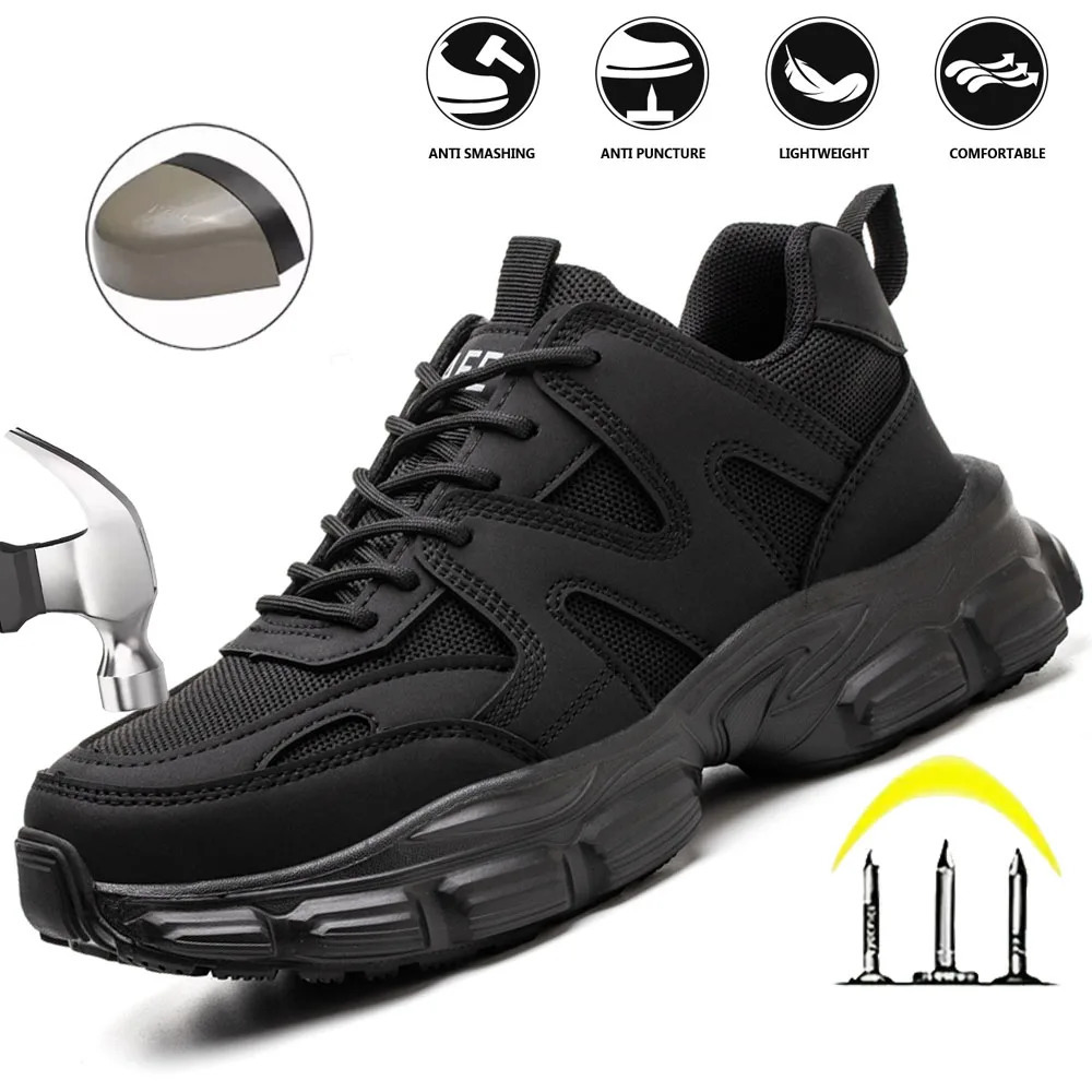 Women Safety Shoes Antismash Antipuncture Work Shoes Breathable Lightweight Work Sneakers Indestructible Women Shoes Boots 251013
