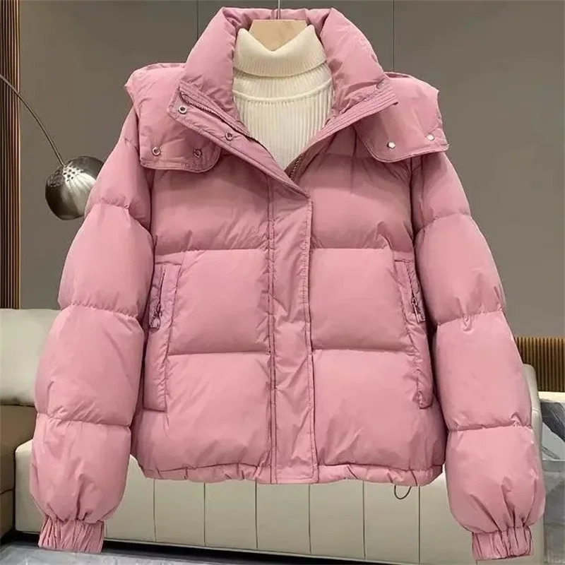 CottonPadded Coat Ladies Autumn Winter Korean Down Jacket Womens Parkas Short Bread Outerwear Hooded Cotton Jackets 251014