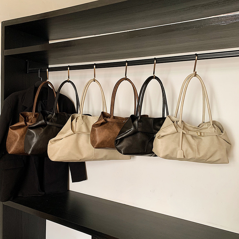 Luxury Brand Designer Bag Oil Wax Leather Large Capacity Bag For Women 2025 Spring New Versatile Shoulder Underarm Bag Handheld Tote Bag