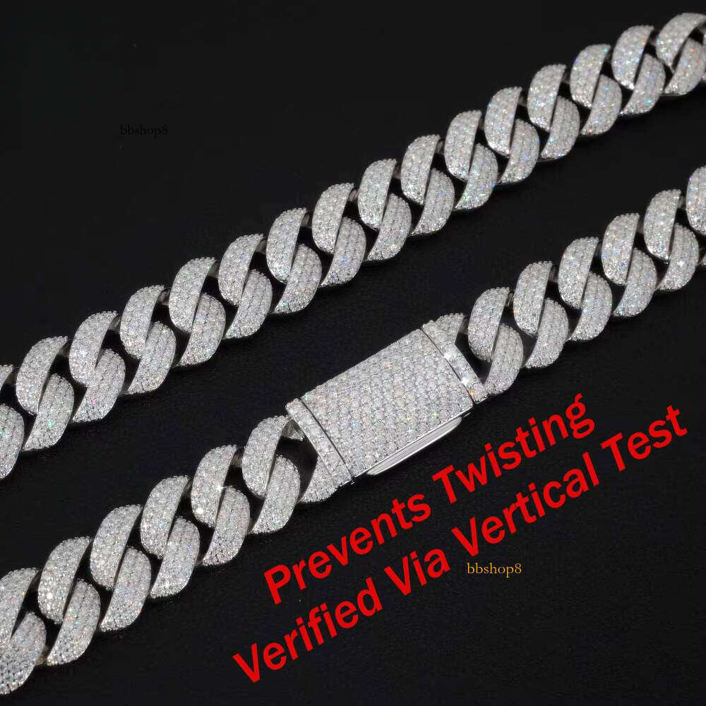 High designer bracelet18mm 20mm 22mm Silicon Stone Necklace Hiphop Jewelry Sier Cuban Chain