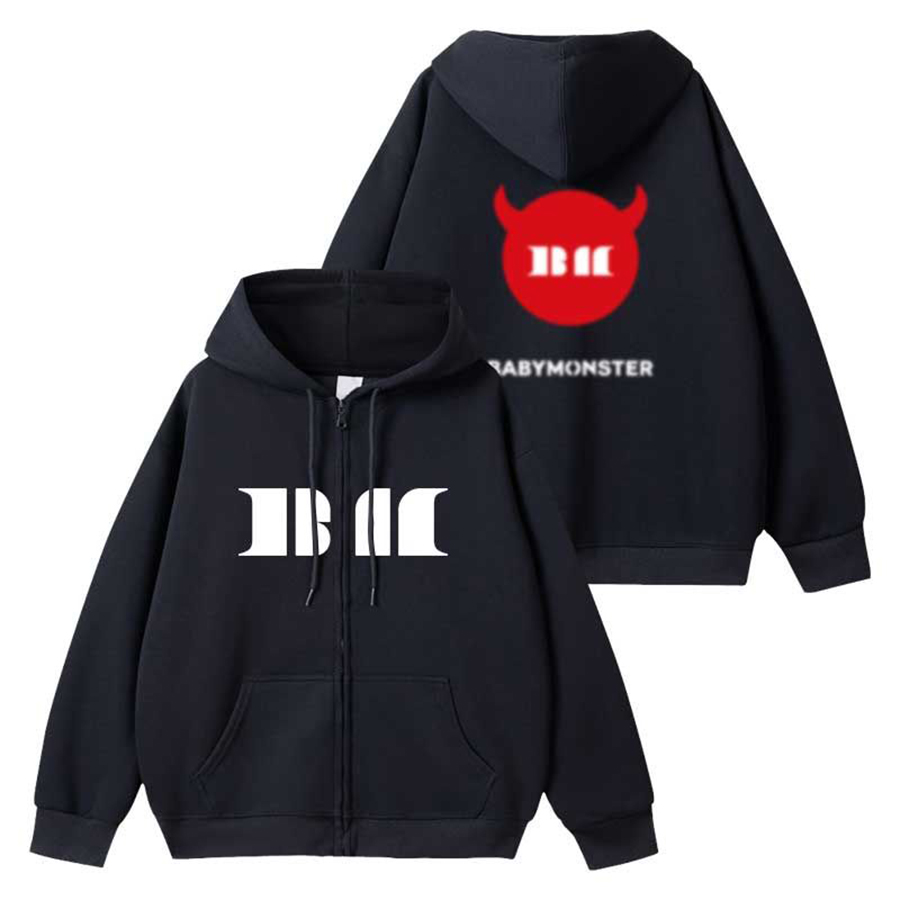 Women's Hoodies BABYMONSTER Concert HELLO MONSTER Kpop Fashion Letter Print Sweatshirt Men Women Autumn Loose Hoodie For Fans Clothes
