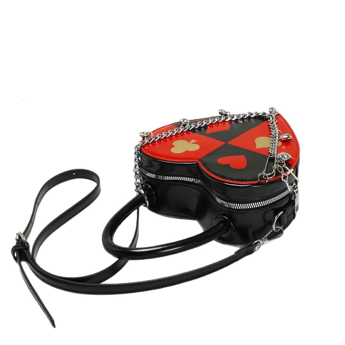 Luxury Brand Designer Bag 2025 New Spring Heart Bag For Women Creative Poker Bag Printed Chain Heart Bag Heart Handbag Crossbody Bag