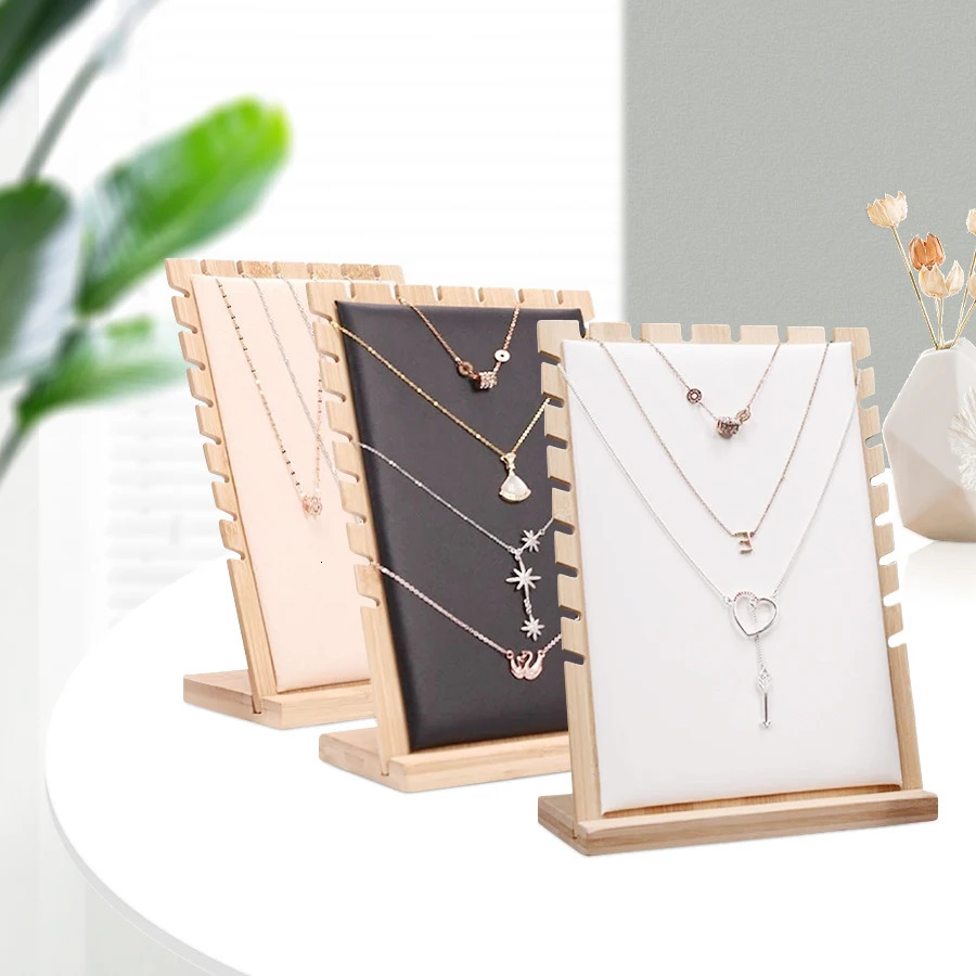 Creative Solid Wooden Necklace Frame Fashion Jewelry Display Frame Pendant Support Jewelry Display Props 251016