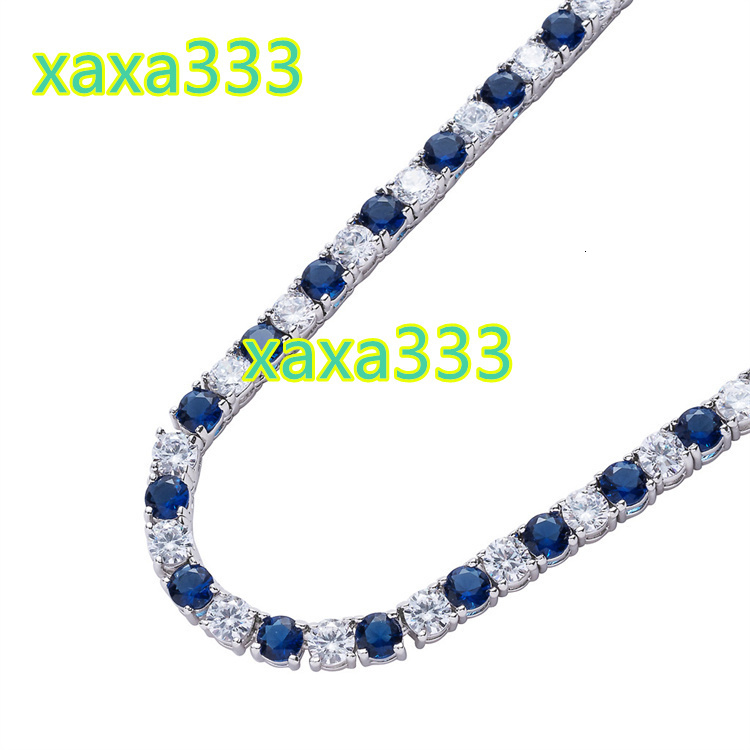 Hip Hop Style Moissanite Diamond Tester Sapphire Tennis Chain for Women and Men