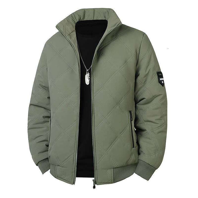 Thick Warm Winter Jackets Solid Color Parkas Cotton Padded Outwear Coats Casual Stand Men's Clothing Top Men Jacket