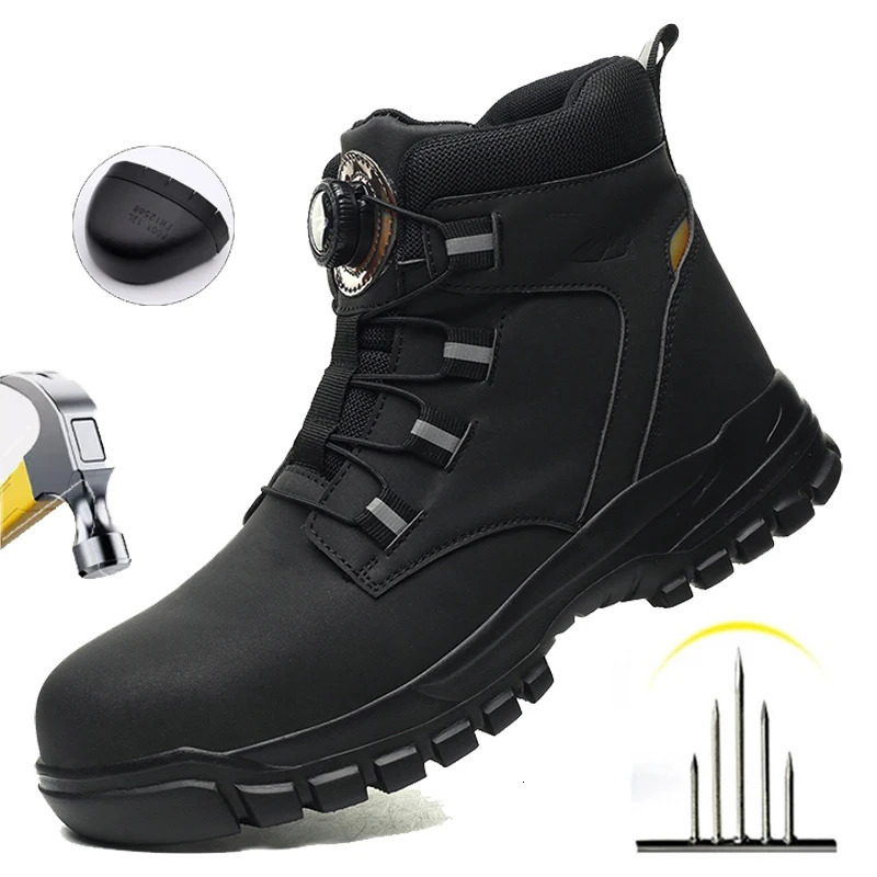 Waterproof Safety Boots Men Indestructible Steel Toe Work Boots Antismash Stabresistant Safety Shoes Biker Botas Para Hombre 251013