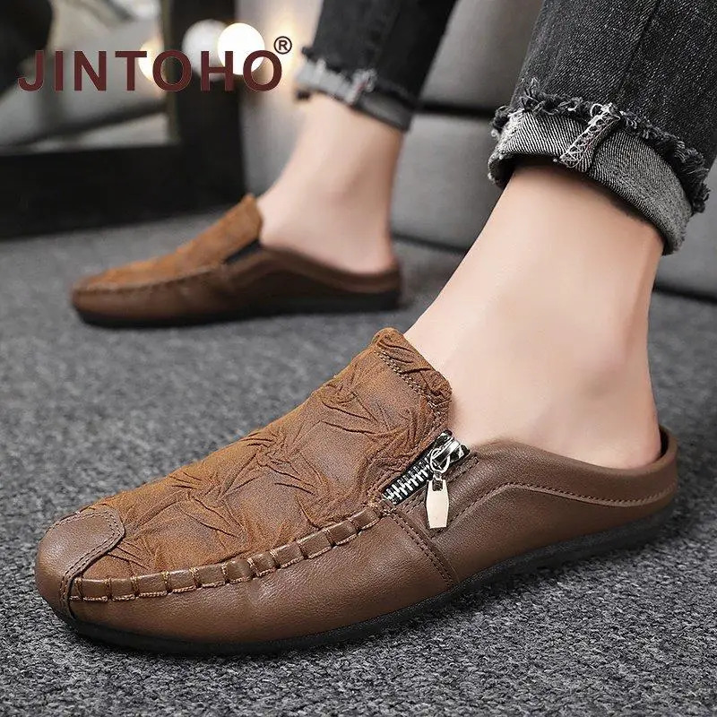 JINTOHO Men Loafer Casual Slip On Shoes Men Low Cut Loafer British Style PU Leather Lelaki Moccasin Shoes 251013