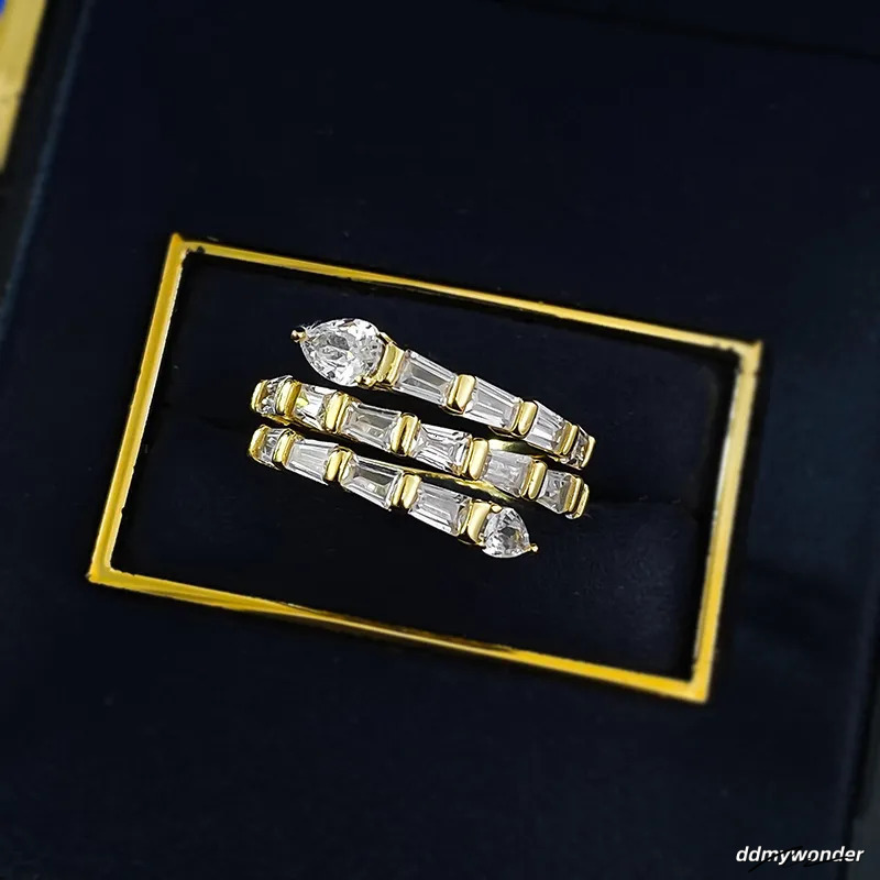 Sterling Sier Engagement Rings Pear Cut Moissanite Dia - Elegant Bridal Band For Women, Promise Ring Ddmywonder