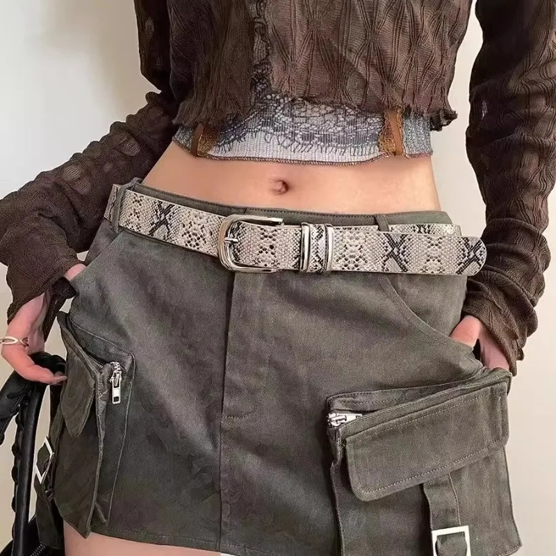 Fashion Leopard Print Snake Skin Versatile Belts for Women Adjustable Buckle Belt Soft PU Leather Belts Casual Jeans Decoration 251016