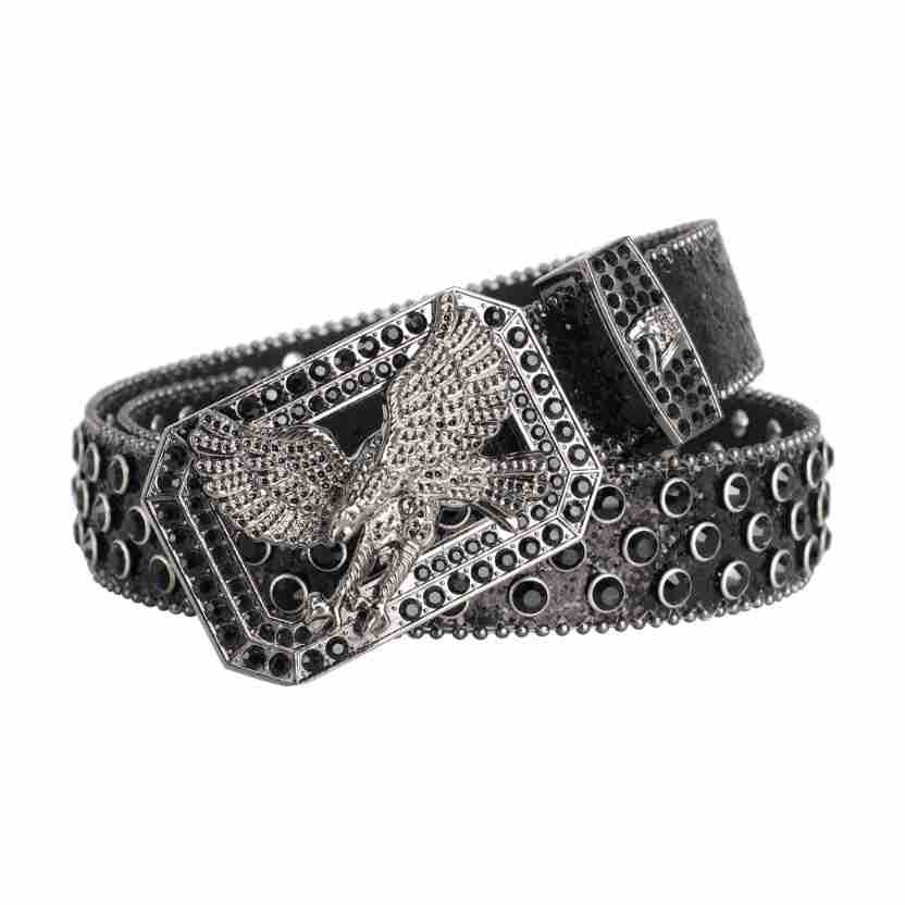 Eagle-Studded Patriotic Leather Belt Durable Buckles & Chic Design