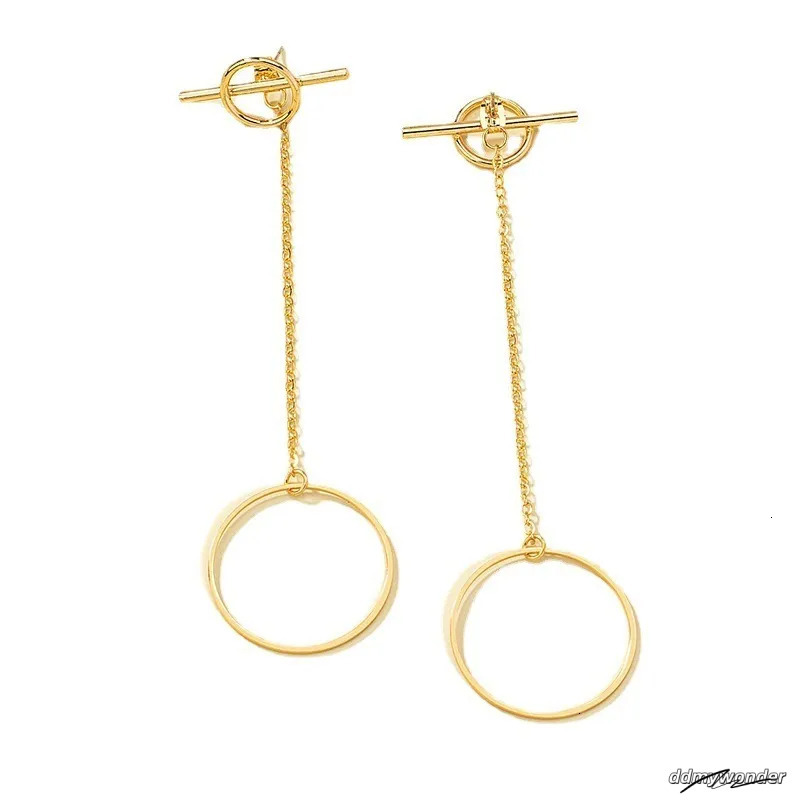 Statement Circle Pendant Earrings: Exaggerated Metal Design, Trendy Fashion Jewelry For Women Ddmywonder