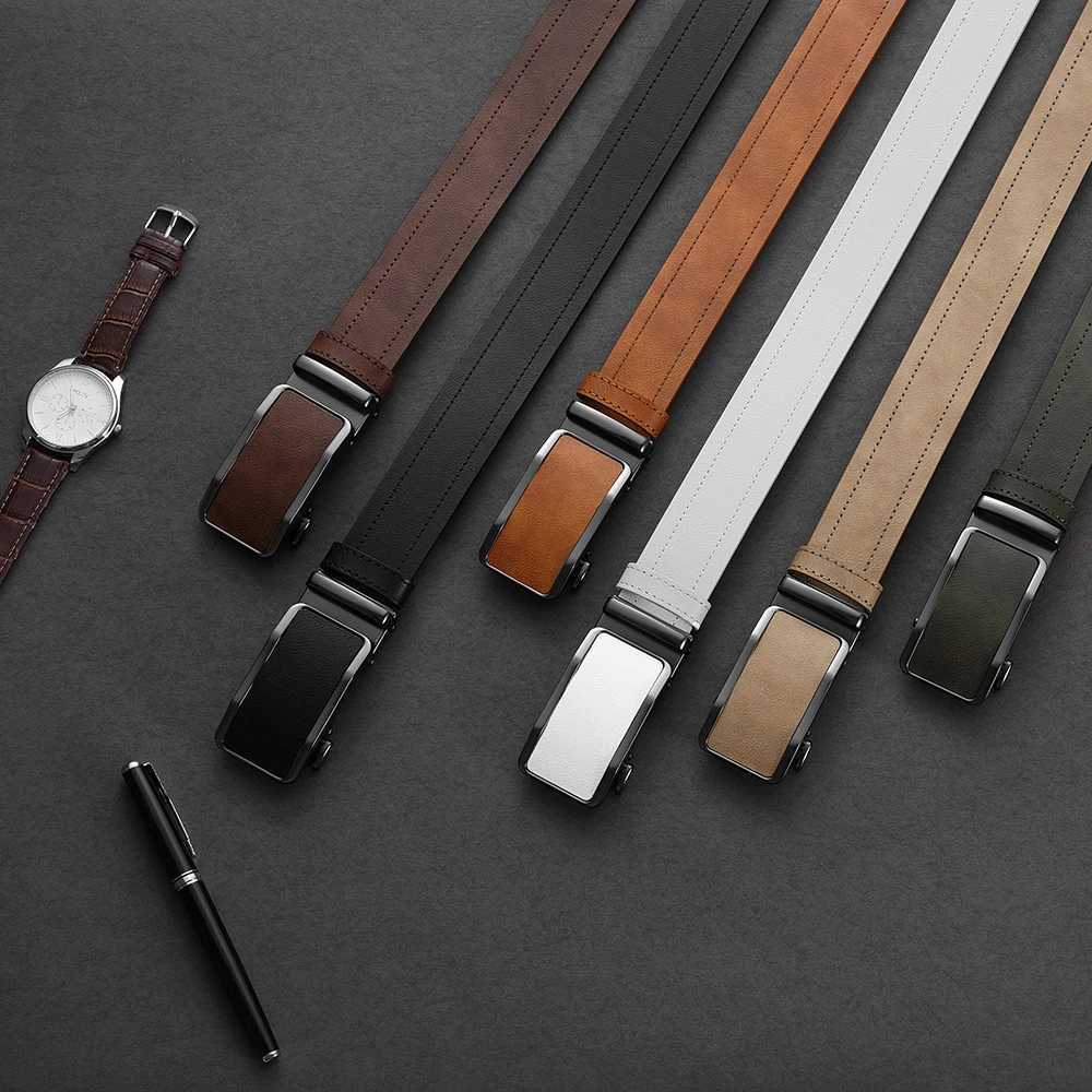 Automatic Buckle Belt for Men Famous Brand Business Belt Men Highquality PU Leather Waist Straps Black Male Jeans Belts for Men W251018