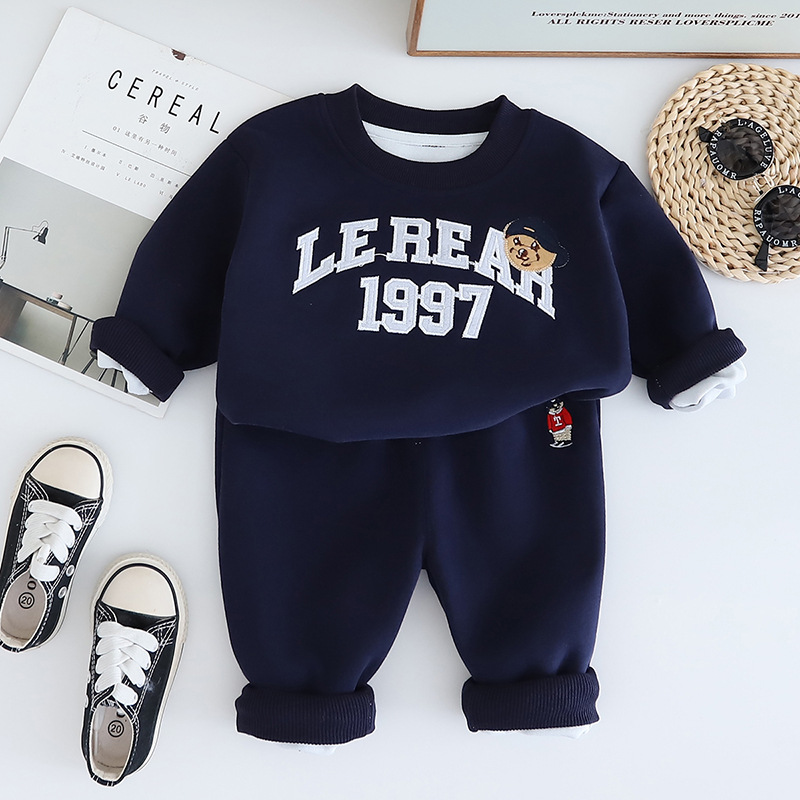 Boys' Spring Clothing Set Handsome Trendy Boys' Baby Spring and Autumn Hygiene Clothes Baby Children's Clothing Sports Letter Two Piece