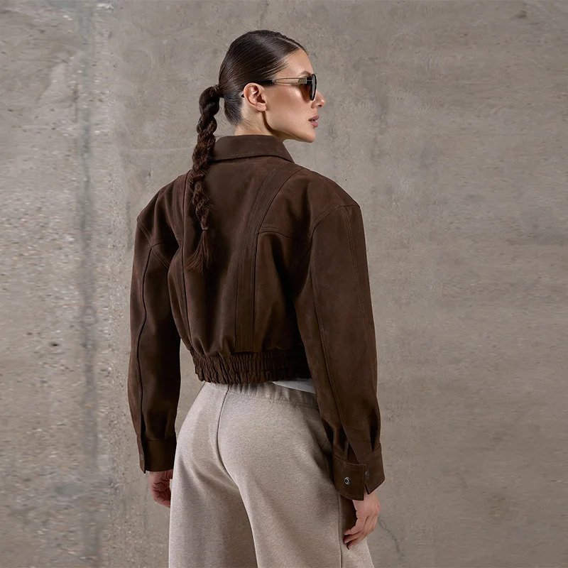 Retro Fashion Jacket Casual Trendy Cool Solid Color Autumn Winter Collar Zipper Short Coat Women Street Versatile Classic Style 251010