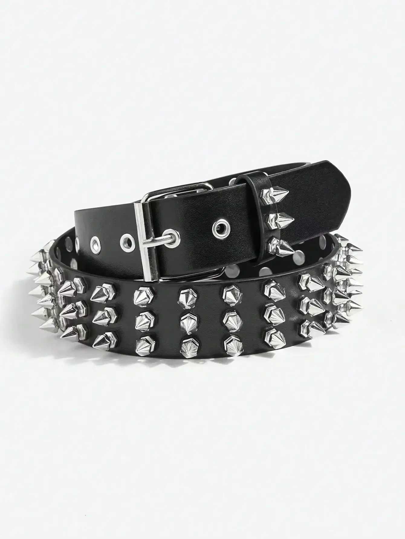 1pc Womens Cool Punk Style Rivets Decorated Heavy Metal Dark Belt W251018