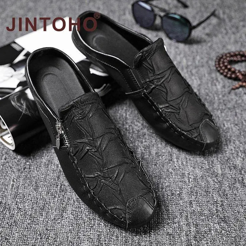 JINTOHO Men Loafer Casual Slip On Shoes Men Low Cut Loafer British Style PU Leather Lelaki Moccasin Shoes 251013