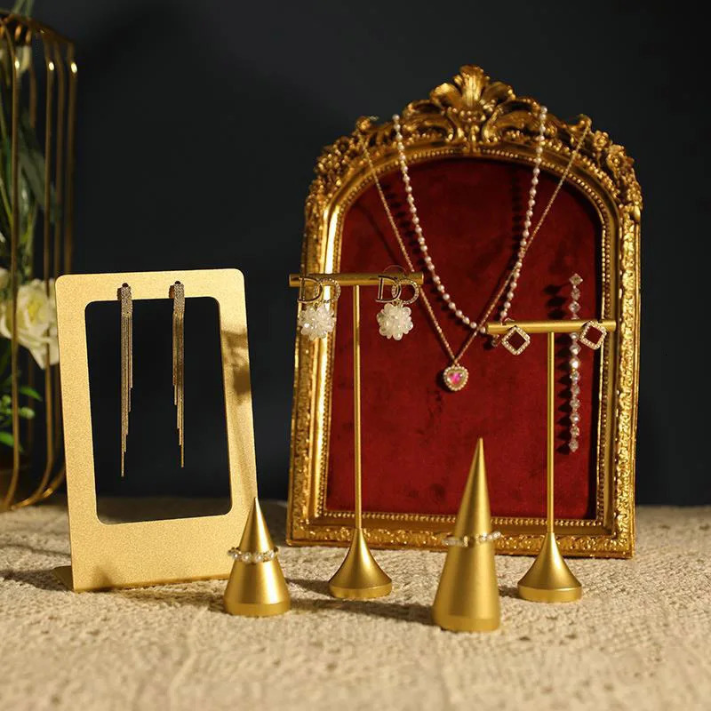 Retro Picture Frame Shape Jewelry Display Stand Earrings Necklace Organizer Rack Jewelry Counter Showcase Props 251016