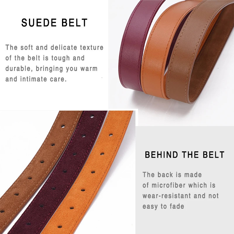 Women suede leather belts with retro brass buckle classic casual dress belt for jeans pants dresses wardrobe accessory 251016