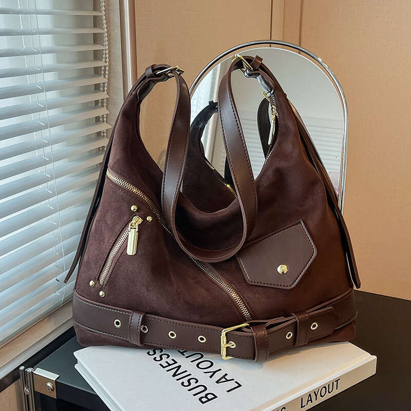 Casual Designer Bags Commuting Large Capacity Suede for Women 2025 New Autumn Winter Versatile Crossbody Single Shoulder Tote Bag