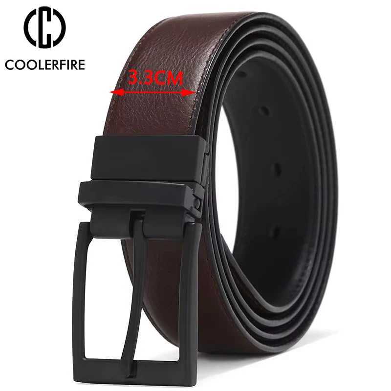 Men Belt Business Dress Belts for Men Genuine Leather Belt Reversible Buckle Brown and Black Fashion Work Casual HQ111 W251018