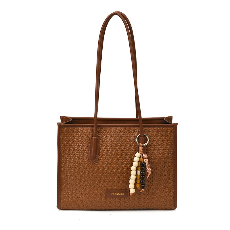 Luxury Brand Designer Bag High-End Luxury Woven Pattern Handbag For Women 2025 Autumn New Commuter Large Capacity Tote Shoulder Bag